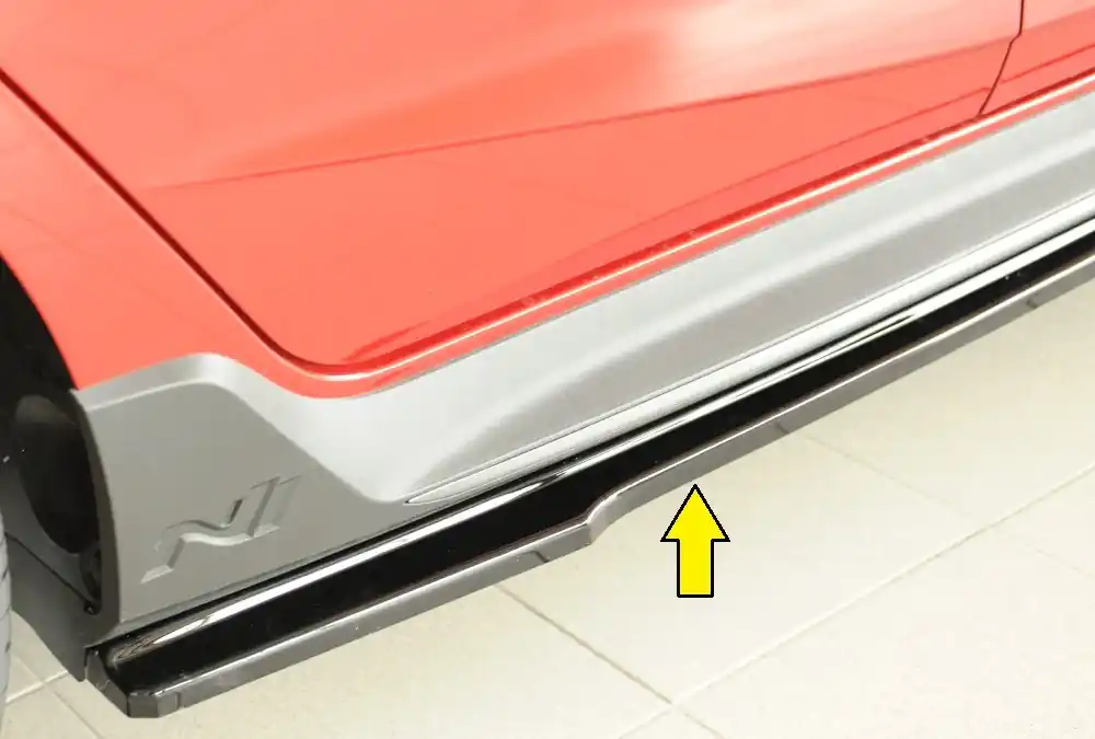 Rieger spoiler pod boční práh mont. strana pravá pro Hyundai i20 N-Performance BC3 5-dvéř. (hatchback), 04/21-, plast ABS lakovaný do černé lesklé barvy Ověřený