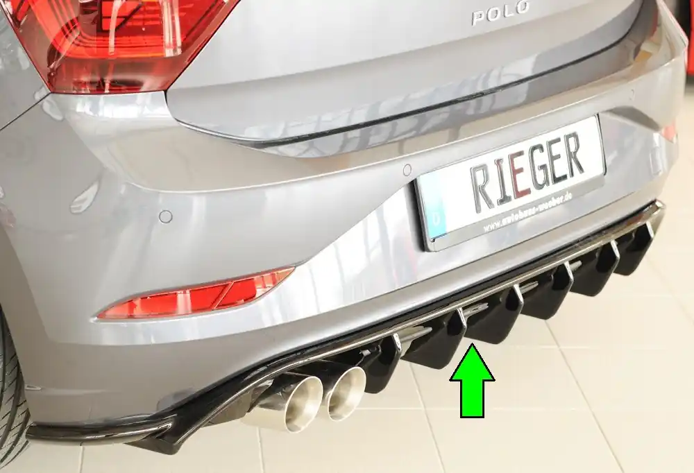 Top Prodej Rieger vložka zadního nárazníku pro Volkswagen Polo AW 5-dvéř., plast ABS lakovaný do černé lesklé barvy, GTI, r.v. 06/2021-