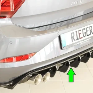 Výprodej Rieger vložka zadního nárazníku pro Volkswagen Polo AW 5-dvéř., plast ABS lakovaný do černé lesklé barvy, GTI, r.v. 06/2017-05/2021