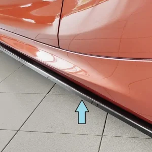 Jen Po Omezenou Doba Rieger spoiler pod boční práh mont. strana levá pro BMW řada 1 F21 sedan / 2-dvéř., 09/12-03/2015, plast ABS lakovaný do černé lesklé barvy