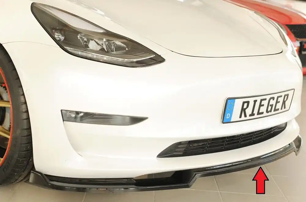 Objednat Nyní Rieger lipa pod přední nárazník pro Tesla Model 3 003, 06/18-, plast ABS lakovaný do černé lesklé barvy