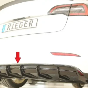 Nejlepší Volba Rieger vložka zadního nárazníku pro Tesla Model 3 003, plast ABS lakovaný do černé lesklé barvy