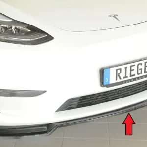 Sezónní Sleva Rieger lipa pod přední nárazník pro Tesla Model Y 003, 03/20-, plast ABS lakovaný do černé lesklé barvy