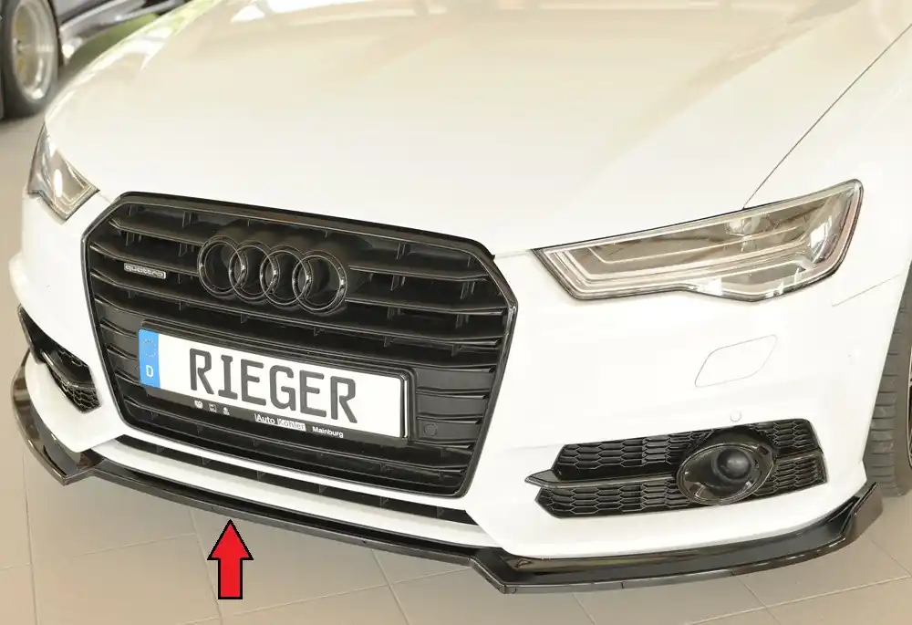 Nejlepší Volba Rieger lipa pod přední nárazník pro Audi A6 S6 4G, C7 sedan, 09/14-, plast ABS lakovaný do černé lesklé barvy