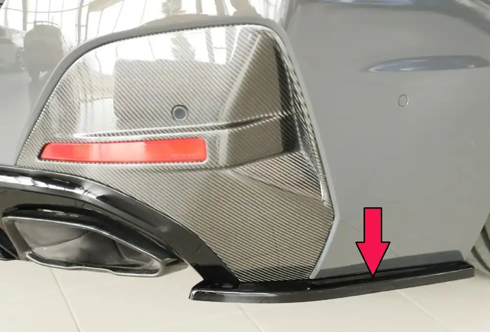 Dokud Zásoby Vydrží Rieger spoiler pod zadní nárazník na pravé straně pro BMW i4 M G26 gran coupe (5-dvéř.) r.v. 11/21-, plast ABS lakovaný do černé lesklé barvy