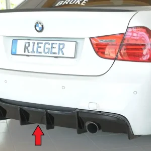 Rieger vložka zadního nárazníku pro BMW řada 3 E91 touring, plast ABS lakovaný do černé lesklé barvy, pro originální koncovku na obou stranách Sleva