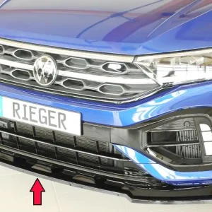 Rieger lipa pod přední nárazník pouze pro R / R-Line pro Volkswagen T-roc A1 5-dvéř., 01/22-, plast ABS lakovaný do černé lesklé barvy Jen Po Omezenou Doba