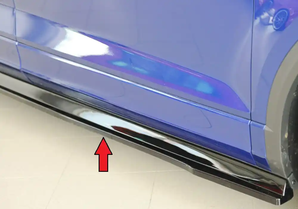 Oblíbený Rieger spoiler pod boční práh mont. strana pravá pro Volkswagen T-roc A1 5-dvéř., 01/22-, plast ABS lakovaný do černé lesklé barvy