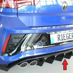 Bezpečná Platba Rieger vložka zadního nárazníku pro Volkswagen T-roc A1 5-dvéř., plast ABS lakovaný do černé lesklé barvy, pro vozy s tažným zařízením