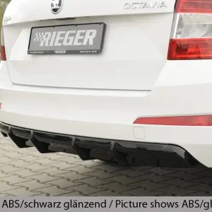 Rieger vložka zadního nárazníku pro Škoda Octavia 5E combi, sedan vč. faceliftu, plast ABS s povrchovou úpravou Carbon-Look, ABS plast bez povrchové úpravy, pro vozy bez parkovacího asistenta PDC Cenová Bomba