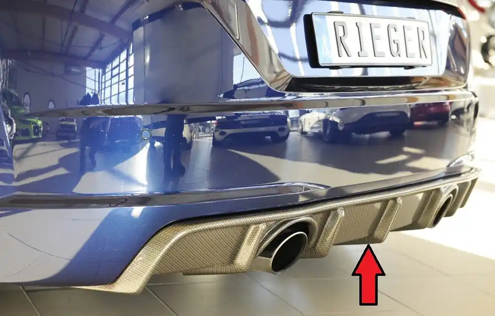 Akční Cena Rieger vložka zadního nárazníku pro Audi TT 8J-FV, 8S kupé, roadster vč. faceliftu, plast ABS s povrchovou úpravou Carbon-Look
