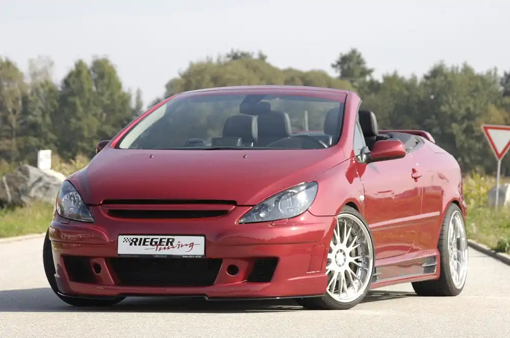 Rieger boční práh mont. strana pravá pro Peugeot 307 convertible CC, sedan vč. faceliftu, r.v. 04/01-04/05, 05-05-, plast ABS s povrchovou úpravou Carbon-Look, s prolisem, s prolisem a dvěma výřezy Rychlé Dodání