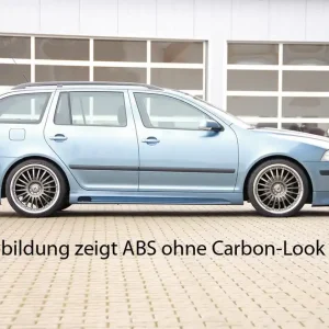 Objednat Nyní Rieger boční práh mont. strana levá pro Škoda Octavia 1Z combi, sedan, r.v. 06/04-, plast ABS s povrchovou úpravou Carbon-Look, s prolisem a výřezem