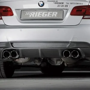 Koupit Online Rieger vložka zadního nárazníku pro BMW řada 3 E92, E93 kabriolet, kupé vč. faceliftu, plast ABS s povrchovou úpravou Carbon-Look, pro dvojité koncovky na obou stranách 4x90 mm