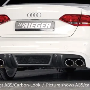 Speciální Cena Rieger spoiler pod zadní nárazník pro Audi A4 S4 B8, B81 avant, sedan před faceliftem r.v. 11/08-12/11, plast ABS bez povrchové úpravy, S-Line, pro dvojité koncovky na obou stranách 4x115x85 mm