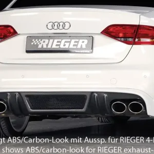 Rieger spoiler pod zadní nárazník pro Audi A4 S4 B8, B81 avant, sedan před faceliftem r.v. 11/08-12/11, plast ABS bez povrchové úpravy, S-Line, pro orig. dvojité koncovky na obou stranách Objednat Nyní