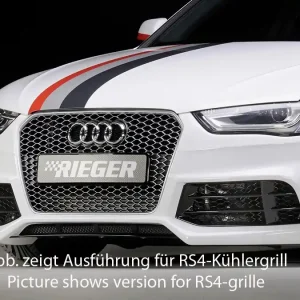 Zlevněný Rieger Přední nárazník pro Audi A4 B8, B81 avant, sedan po faceliftu, plast ABS bez povrchové úpravy, pro masku A4/S4, pro vozy bez ostřikovačů světlometů a parkovacího asistenta (PDC)