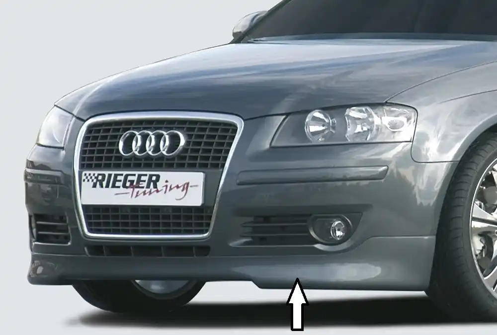 Rieger spoiler pod přední nárazník pro Audi A3 8P 3-dvéř., 5-dvéř., Sportback, r.v. 06/05-06/08, plast ABS bez povrchové úpravy Nejlepší Volba