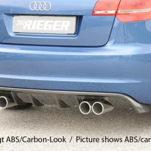 Rieger vložka zadního nárazníku pro Audi A3 8P 3-dvéř., kabriolet po faceliftu, plast ABS bez povrchové úpravy, pro dvojité koncovky na obou stranách 4x76 mm Poslední Šance