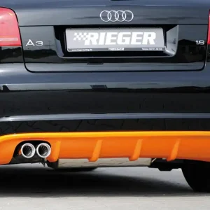 Rieger vložka zadního nárazníku pro Audi A3 8P 5-dvéř., Sportback po faceliftu, plast ABS bez povrchové úpravy, pro dvojitou koncovku vlevo 2x76 mm Cenový Hit