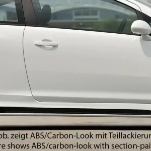 Rieger boční práh mont. strana pravá pro Opel Corsa D 3-dvéř. vč. faceliftu, r.v. 01/11-, 07/06-12/10, plast ABS bez povrchové úpravy, s prolisem a výřezem Hit Sezóny