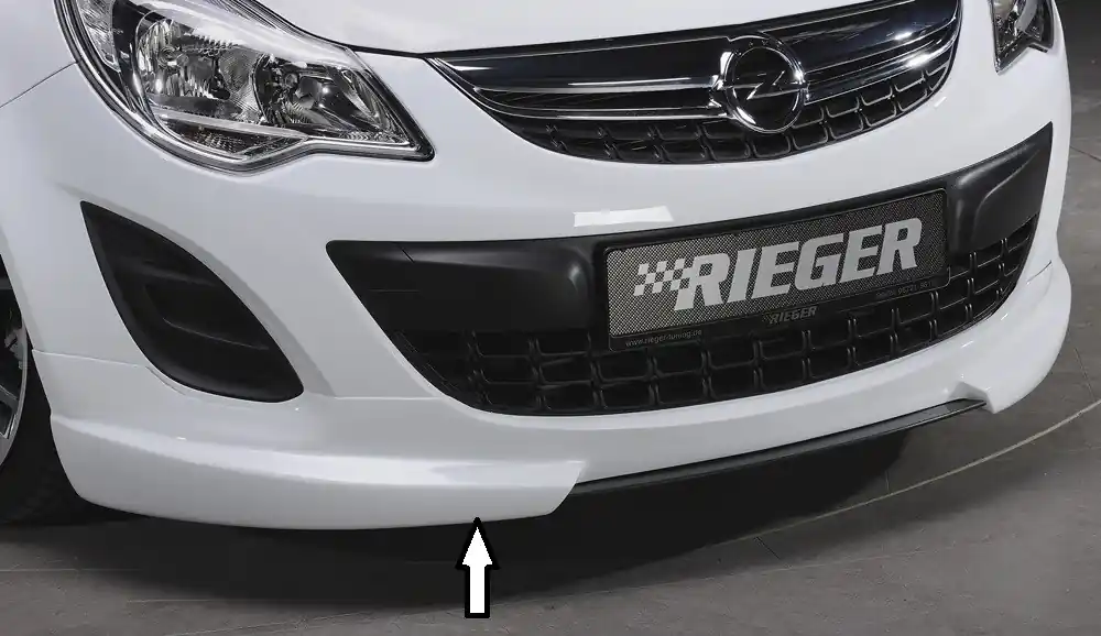 Rieger spoiler pod přední nárazník pro Opel Corsa D 3-dvéř., 5-dvéř. po faceliftu, r.v. 01/11-, plast ABS bez povrchové úpravy, bez žebrování Levný