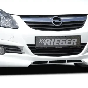 Rieger spoiler pod přední nárazník pro Opel Corsa D 3-dvéř., 5-dvéř. před faceliftem, r.v. 07/06-12/10, plast ABS bez povrchové úpravy, s žebrováním Odeslání Ihned