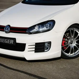 Rieger spoiler pod přední nárazník pro Volkswagen Golf 6 GTD, GTI 3-dvéř., 5-dvéř., kabriolet, plast ABS bez povrchové úpravy, bez žebrování Sleva