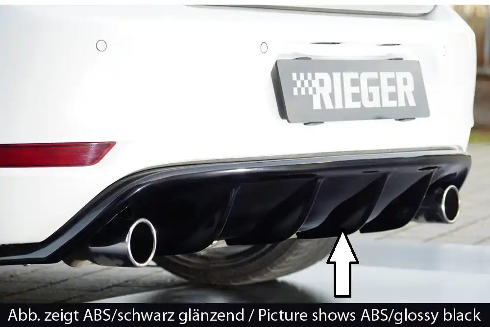 Horká Nabídka Rieger vložka zadního nárazníku pro Volkswagen Golf 6 GTI 3-dvéř., 5-dvéř., kabriolet, plast ABS bez povrchové úpravy