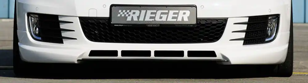 Rieger spoiler pod přední nárazník pro Volkswagen Golf 6 GTD, GTI 3-dvéř., 5-dvéř., kabriolet, plast ABS bez povrchové úpravy, s žebrováním Víkendová Akce