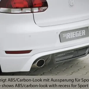 Rieger spoiler pod zadní nárazník pro Volkswagen Golf 6 GTI 3-dvéř., 5-dvéř., kabriolet, plast ABS bez povrchové úpravy Pouze Dnes