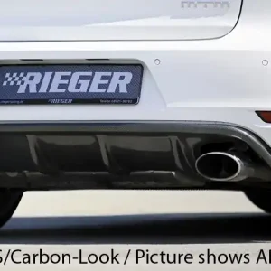 Speciální Cena Rieger vložka zadního nárazníku pro Volkswagen Golf 6 GTD, GTI 3-dvéř., 5-dvéř., kabriolet, plast ABS lakovaný do černé lesklé barvy