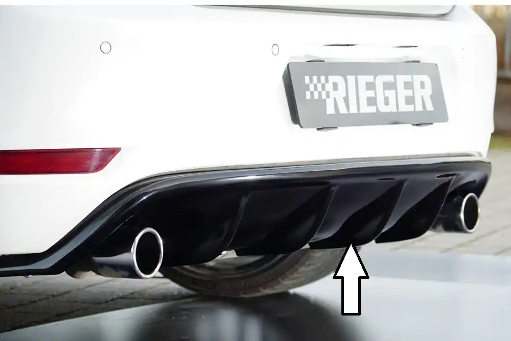 Levný Rieger vložka zadního nárazníku pro Volkswagen Golf 6, plast ABS lakovaný do černé lesklé barvy