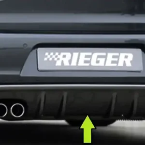 Časově Omezené Rieger vložka zadního nárazníku s dvojitými žebry pro Volkswagen Golf 6 kabriolet, plast ABS lakovaný do černé lesklé barvy