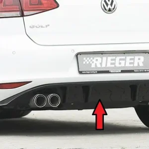 Speciální Cena Rieger vložka zadního nárazníku pro Volkswagen Golf 7 vč. GTD 3-dvéř., 5-dvéř. před faceliftem, plast ABS lakovaný do černé lesklé barvy