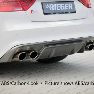 Nejlepší Volba Rieger vložka zadního nárazníku pro Audi A5 S5 B8, B81 kabriolet, kupé po faceliftu, plast ABS lakovaný do černé lesklé barvy, pro dvojité koncovky na obou stranách 115x85 mm