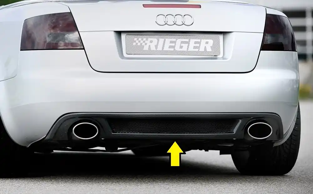 Rychlé Dodání Rieger vložka zadního nárazníku (GBL-55269) pro Audi A4 8H kabriolet, plast ABS lakovaný do černé lesklé barvy