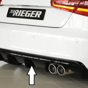 Rieger vložka zadního nárazníku (GBL56787) pro Audi A3 8V 3-dvéř. (hatchback 8V1), 5-dvéř. (sportback 8VA) před faceliftem, plast ABS lakovaný do černé lesklé barvy Cenově Výhodný