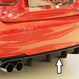 Nejlepší Volba Rieger vložka zadního nárazníku pro BMW řada 3 F30, F31 sedan, touring vč. faceliftu, plast ABS lakovaný do černé lesklé barvy, pro orig. dvojitou koncovku vlevo