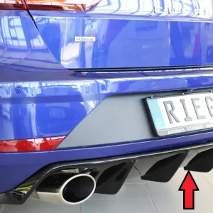 Přímo Od Výrobce Rieger vložka zadního nárazníku pro Seat Leon Cupra 5F 5-dvéř. (ST/Combi) po faceliftu, plast ABS lakovaný do černé lesklé barvy