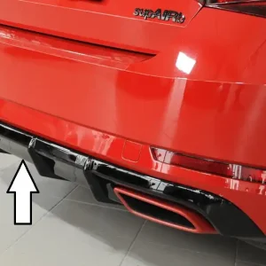 Rieger vložka zadního nárazníku pro Škoda Superb III 3T, 3V combi, sedan vč. faceliftu, plast ABS lakovaný do černé lesklé barvy, 2.0 TSI (200/206kW), pro vozy bez tažného zařízení Finální Výprodej