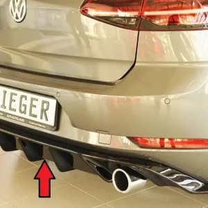 Rieger vložka zadního nárazníku pro Volkswagen Golf 7 GTI 3-dvéř., 5-dvéř. po faceliftu, plast ABS lakovaný do černé lesklé barvy Sezónní Sleva