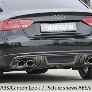 Ihned K Objednání Rieger vložka zadního nárazníku (GBL-55438) pro Audi A5 B8, B81 Sportback před faceliftem, plast ABS lakovaný do černé lesklé barvy