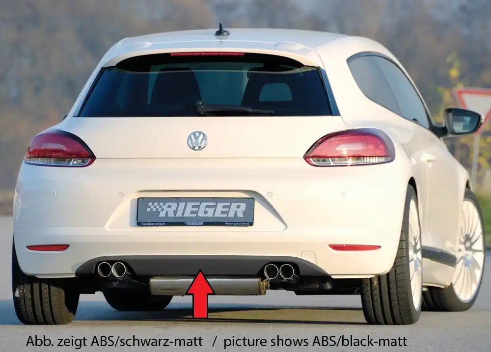 Rieger nástavec zadního nárazníku (GBL-14107) pro Volkswagen Scirocco 3 13 2-dvéř., plast ABS lakovaný do černé lesklé barvy Nejlepší Volba