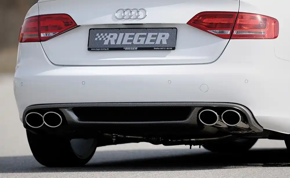Rieger vložka zadního nárazníku pro Audi A4 B8, B81 avant, sedan před faceliftem, plast ABS s povrchovou úpravou Carbon-Look, mimo S-Line, pro sportovní koncovky na obou stranách 4x115x85 mm Vrácení Zdarma