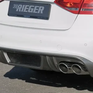 Rieger vložka zadního nárazníku pro Audi A4 B8, B81 avant, sedan před faceliftem, plast ABS s povrchovou úpravou Carbon-Look, S-Line, pro sportovní koncovky na obou stranách 4x115x85 mm Cenový Hit