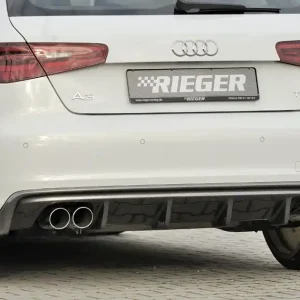 Rieger vložka zadního nárazníku pro Audi A3 8V 3-dvéř. (hatchback 8V1), 5-dvéř. (sportback 8VA) před faceliftem, plast ABS s povrchovou úpravou Carbon-Look, pro dvojité koncovky na obou stranách Nejprodávanější
