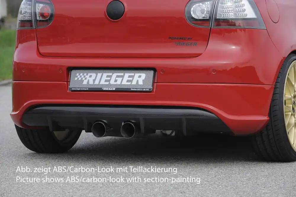 Nejlepší Cena Rieger spoiler pod zadní nárazník pro Volkswagen Golf 5 1K 3-dvéř., 5-dvéř., GTI, plast ABS s povrchovou úpravou Carbon-Look, pro vozy s dvojitou koncovkou uprostřed
