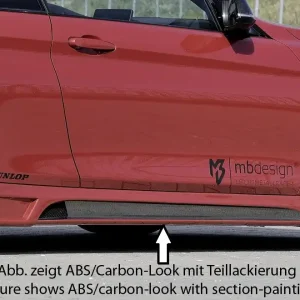 Rieger boční práh mont. strana pravá pro BMW řada 4 F32, F33 coupe (3-dvéř.), kabriolet vč. faceliftu, r.v. 03/13-06/15, 07/15-, 11/12-06/15, plast ABS s povrchovou úpravou Carbon-Look, s prolisem a výřezem Bezpečná Platba