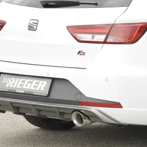 Koupit Online Rieger vložka zadního nárazníku pro Seat Leon FR 5F 5-dvéř. (ST/Combi) před faceliftem, plast ABS s povrchovou úpravou Carbon-Look, pro sportovní koncovky na obou stranách 100 mm